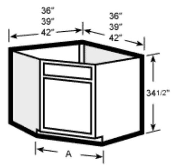 42 inch corner sink base cabinet deals